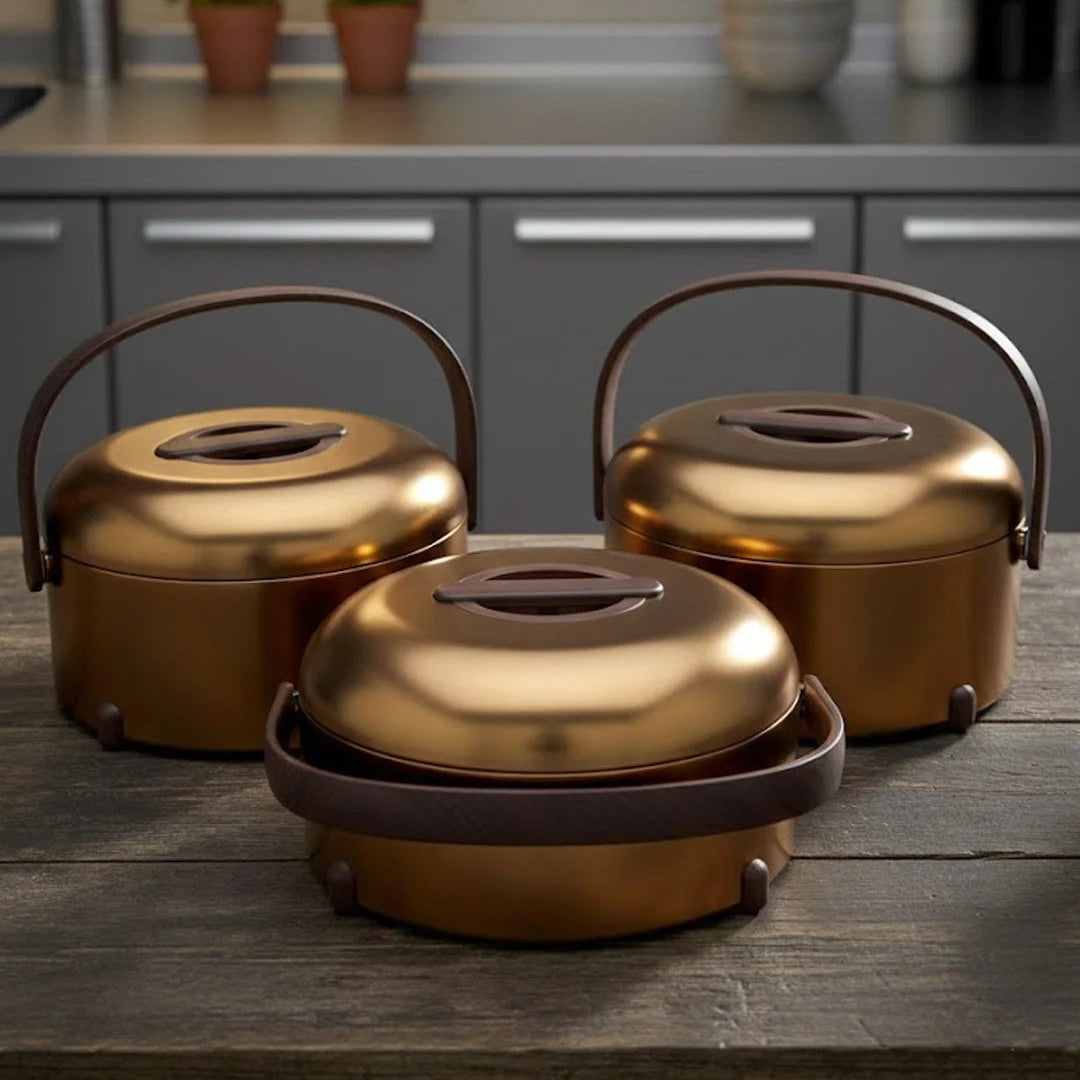 3-Piece XL Stainless Steel Hotpot Set (3L, 4L, 5L)