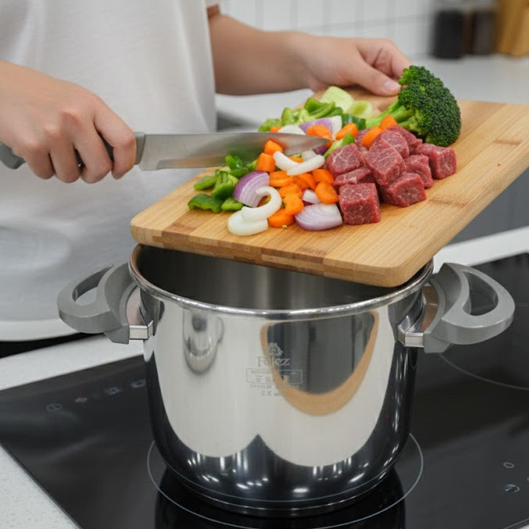 Falez Pressure Cooker – Grey & Red Color | 9 Liter Heavy-Duty Cooker