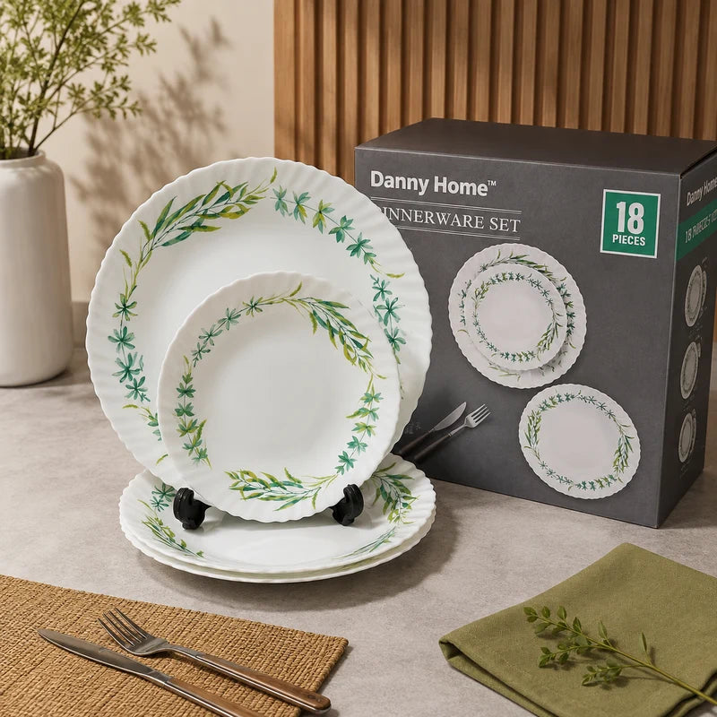 Danny Home Botanical Leaf 18-Piece Dinner Set