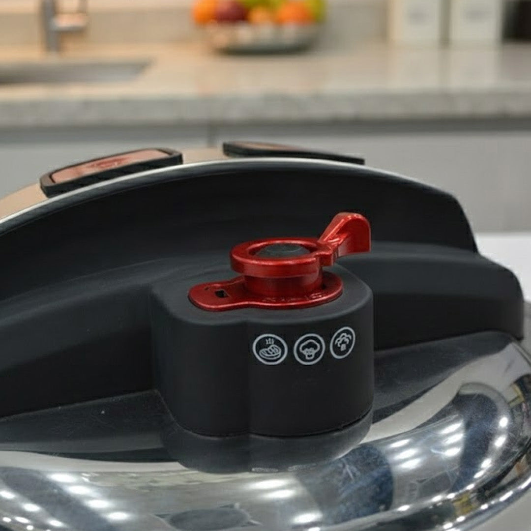 O.M.S Pressure Cooker – Red Color | 5 Liter Heavy-Duty Cooker