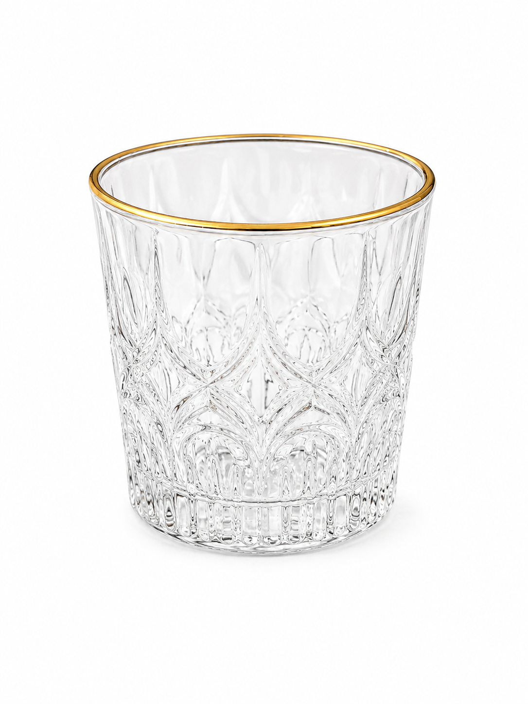 6 piece premium gold rim glass tumbler set for water juice and mocktails