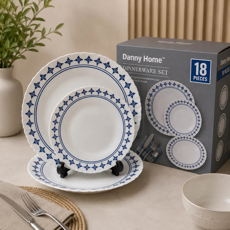 Danny Home Royal Blue Classic 18-Piece Dinner Set