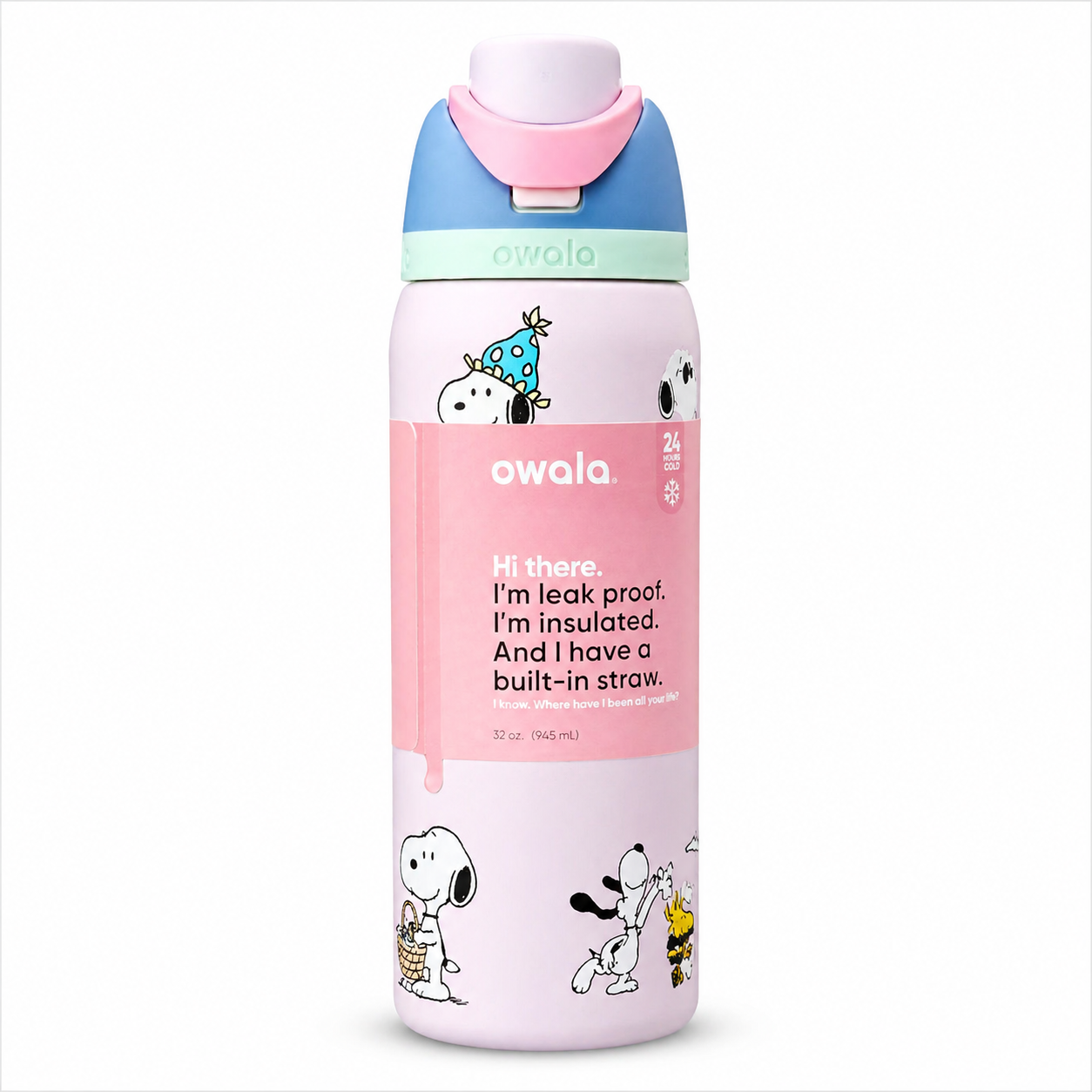 Owala 32oz Peanuts Snoopy Edition FreeSip Insulated Water Bottle – Limited Collection