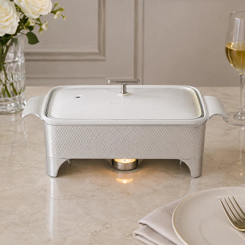 Brilliant Modern Silver Rectangular Chafing Dish