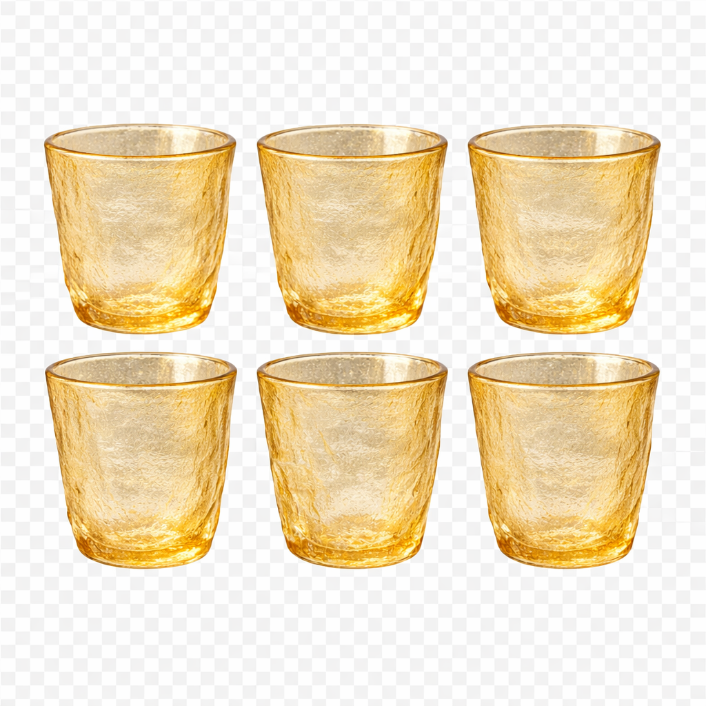 6 Pcs Premium Gold Glass Set