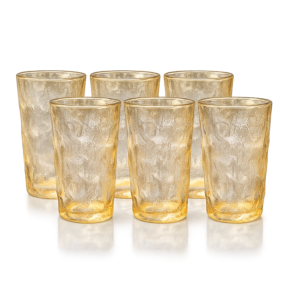 6 Pcs Premium Gold Glass Set
