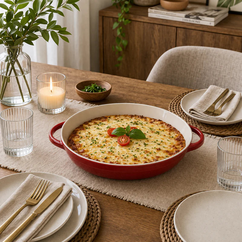 Danny Home Premium 15" Porcelain Bakeware Dish with Handles