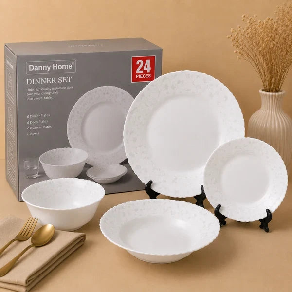 Danny Home 24 Pcs Pearl Vine Dinner Set