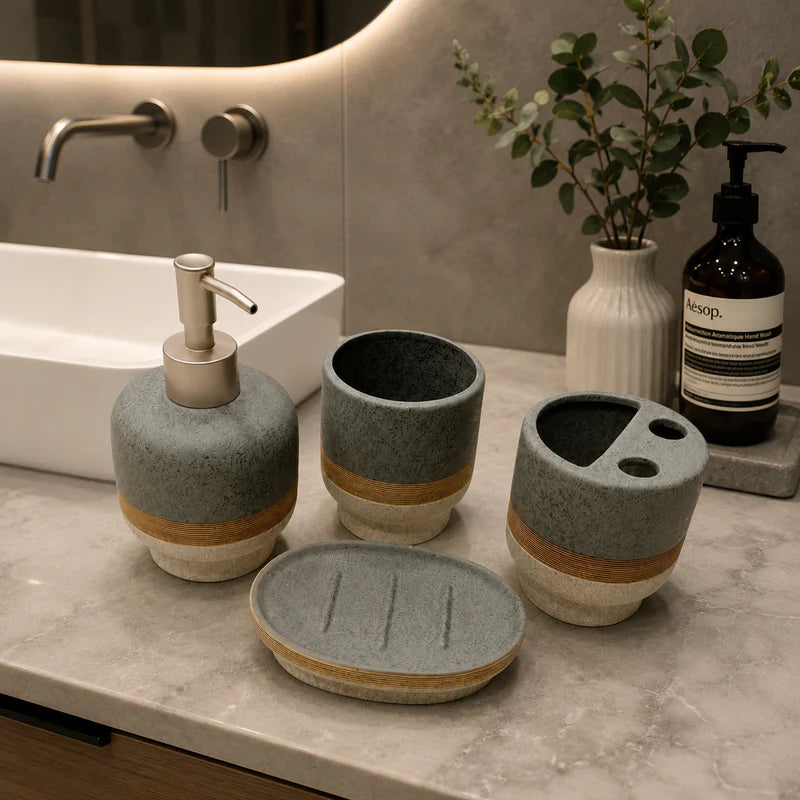 4-Piece Ceramic Bathroom Accessories Set