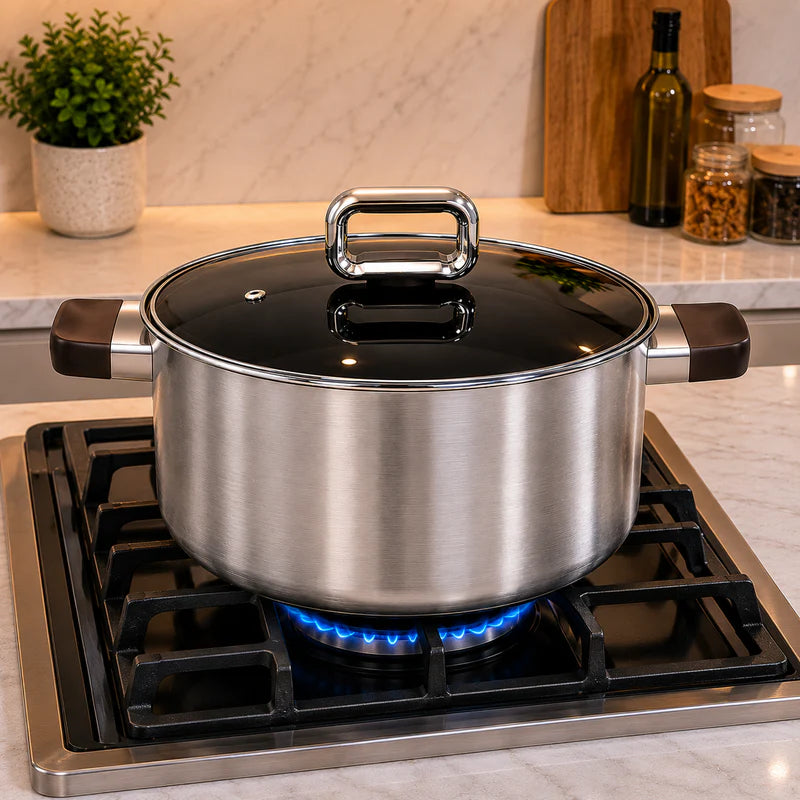 Stainless Steel Casserole with Glass Lid