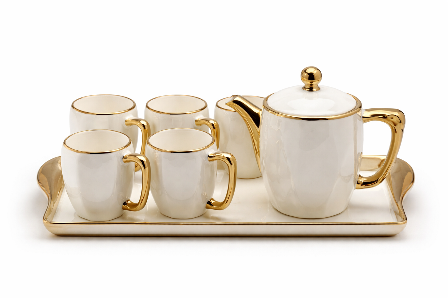 Porcelain Coffee Set with Tray β 8pcs