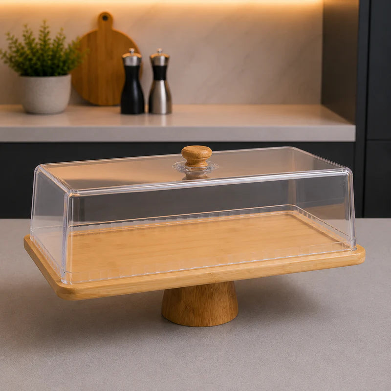 Rectangle Cake Stand with Acrylic Cover