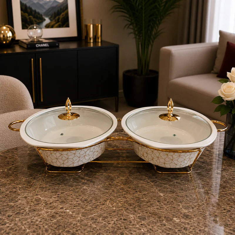 Double Oval Serving Dish Set - 12.5 Inches