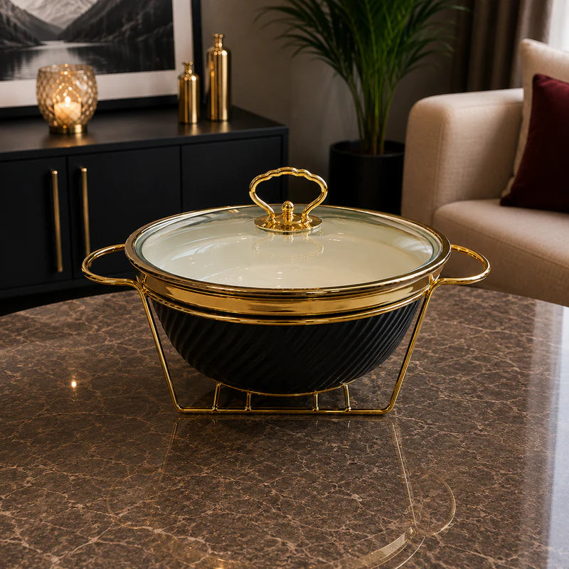 Round Black Serving Dish - 10 Inches