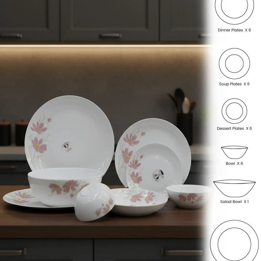 Opal Blossom Harmony Dinnerware Set – 26 Pieces