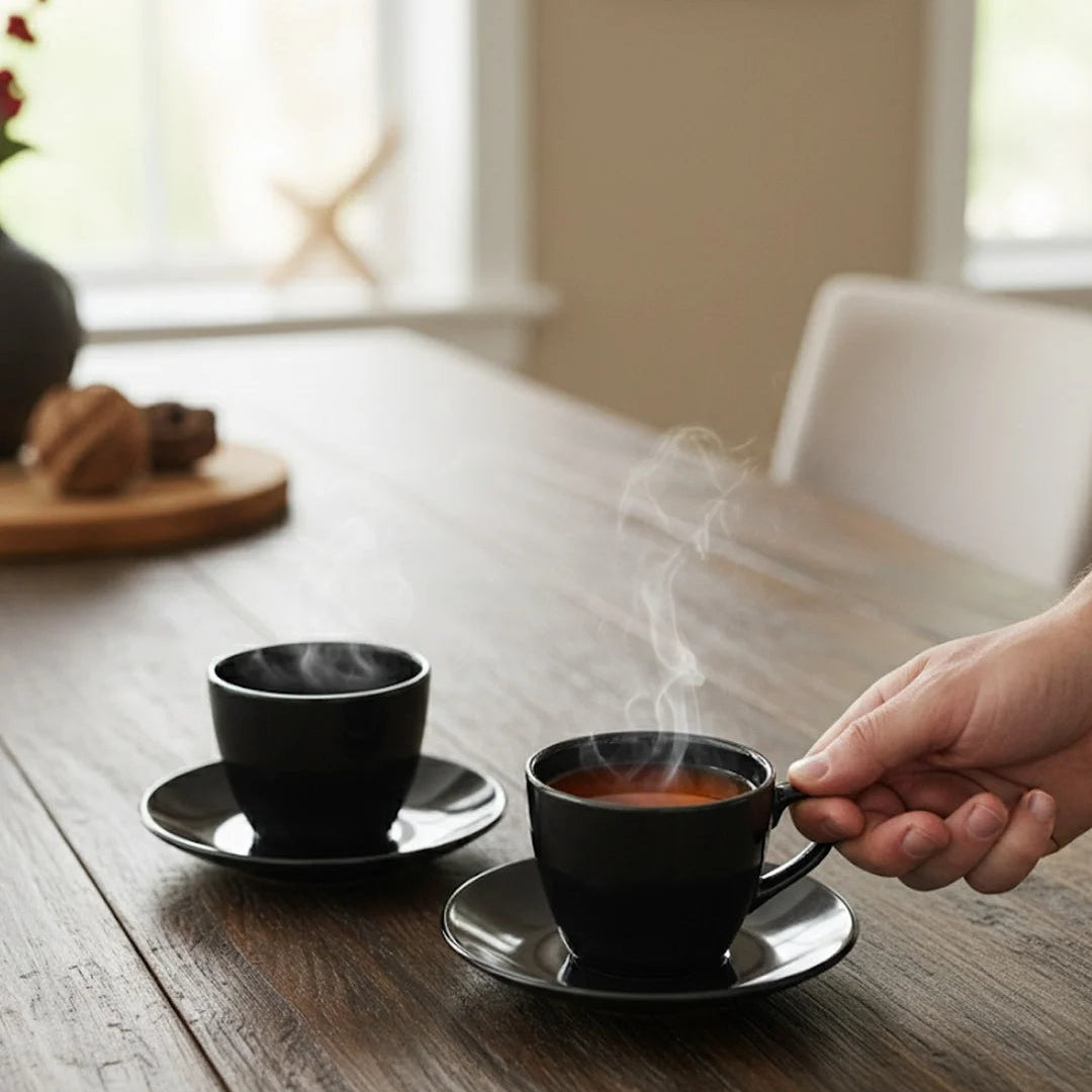Luxury Opal Black Dinnerware Set