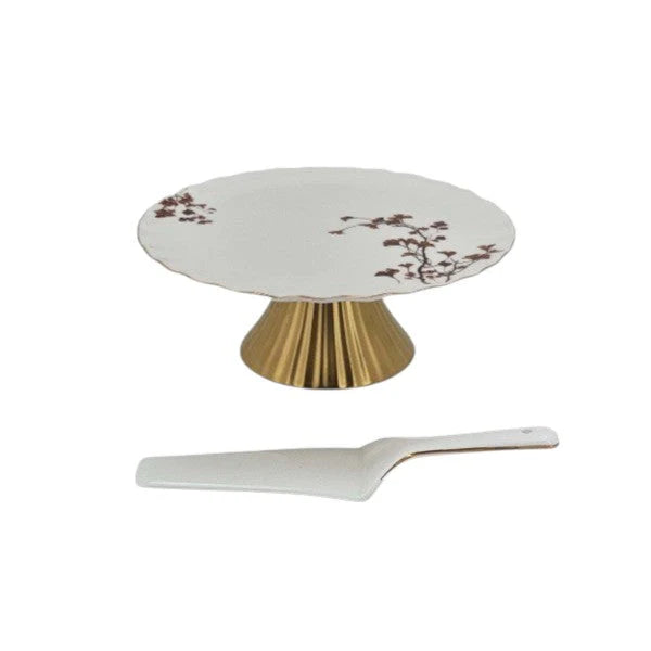 Angela 10.5" Ceramic Cake Stand with Lifter