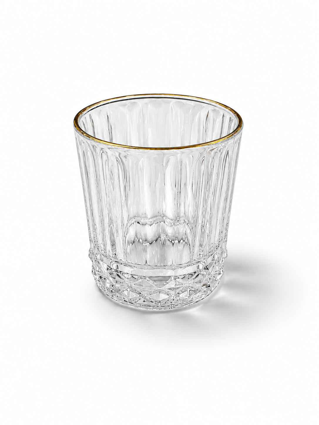 6 Pcs Luxury Gold Rim Crystal Glass Tumbler Set