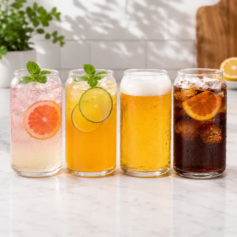 Danny Home 4-Piece 500ml Clear Can Glass Tumbler Set