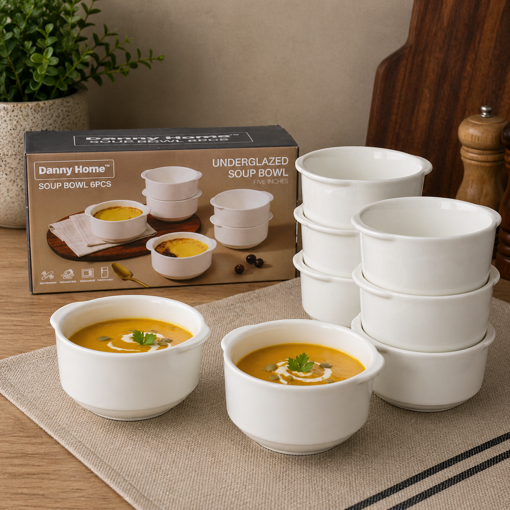 Danny Home Ceramic Soup Bowl Set 6pcs