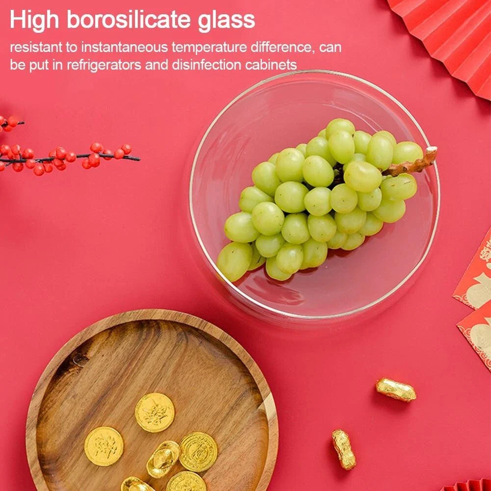 Transparent Glass Storage Canister With Wooden Lid