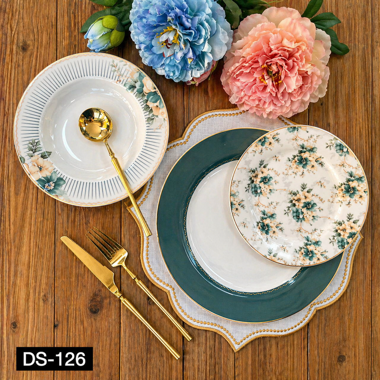 Floral Jade 18 Piece Dinner Set