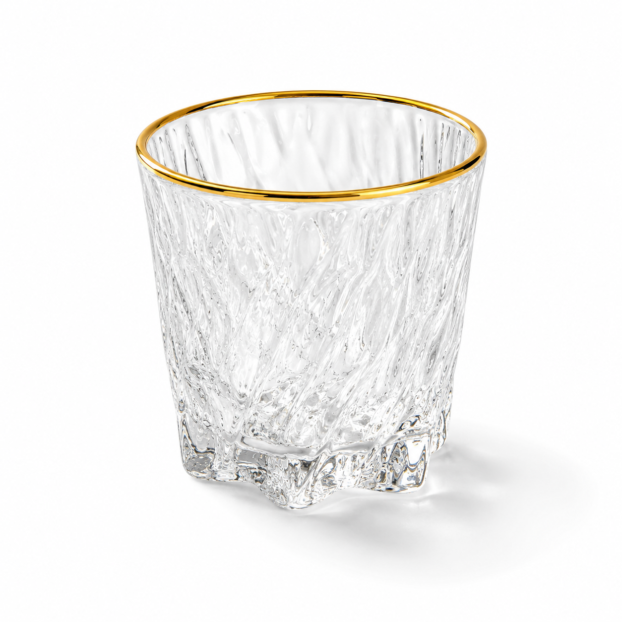 6 Pcs Premium Crystal Glass Set with Golden Rim