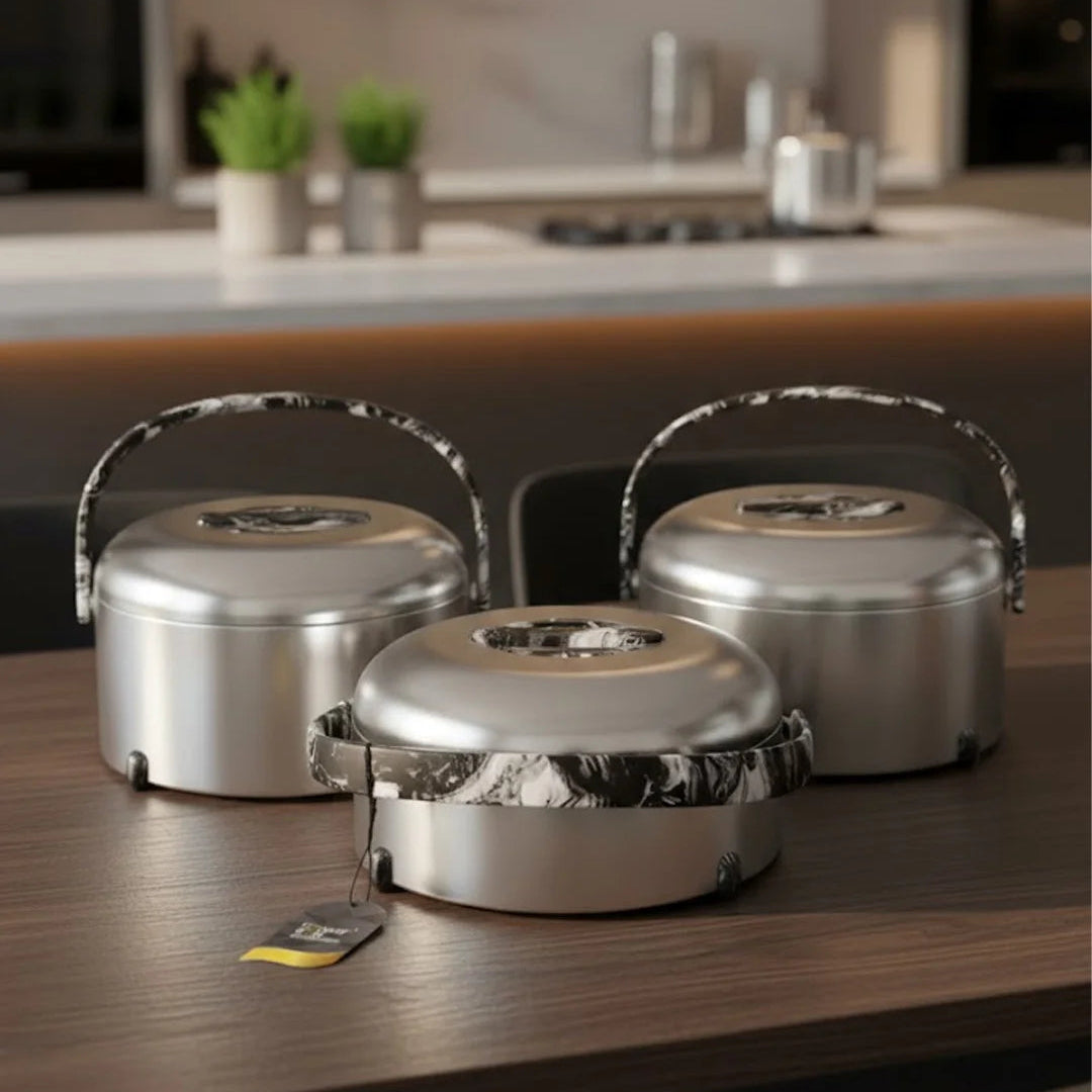3-Piece XL Stainless Steel Hotpot Set (3L, 4L, 5L)