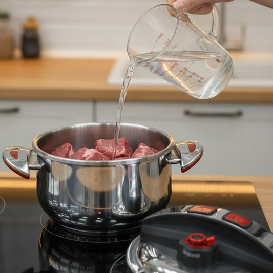 O.M.S Pressure Cooker  – Red Color | 5 Liter Heavy-Duty Cooker