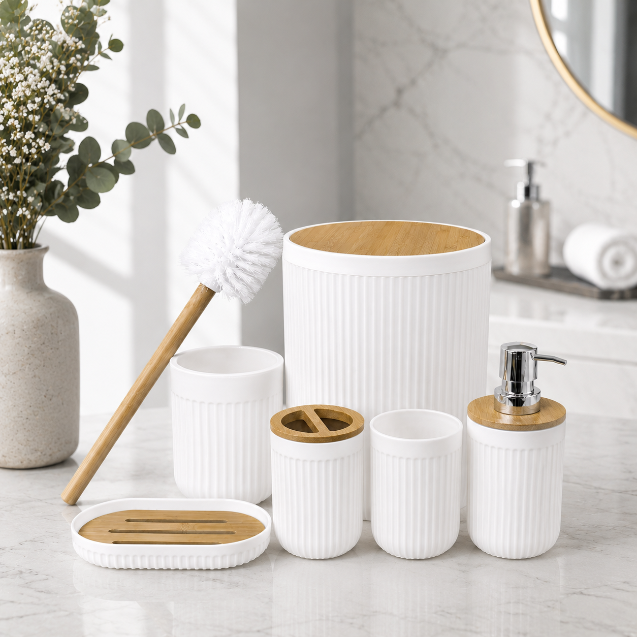 Premium 6-Piece Bathroom Countertop Set