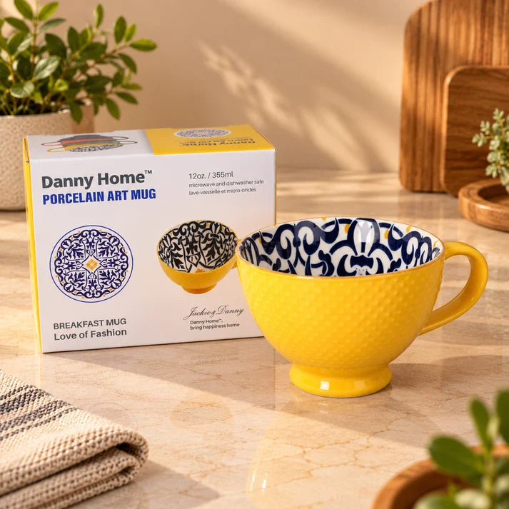 Danny Home 355ml Porcelain Art Mug – Yellow