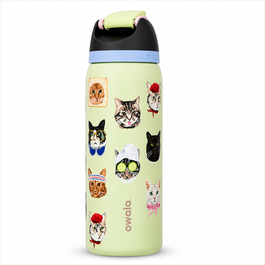 Owala 32oz Cat Style FreeSip Insulated Water Bottle – Cute Kitty Edition