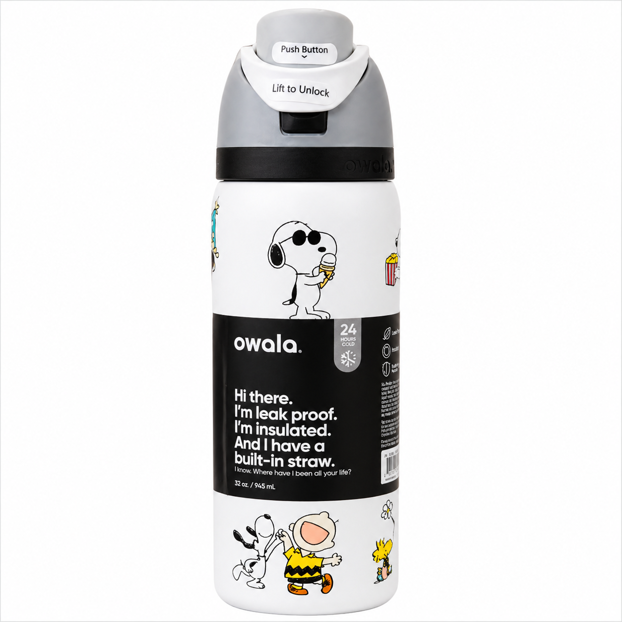 Owala 32oz Peanuts Snoopy Classic Edition FreeSip Insulated Water Bottle – Limited Collection