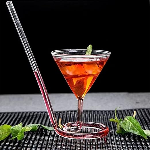 Spiral Straw Cocktail Glass
