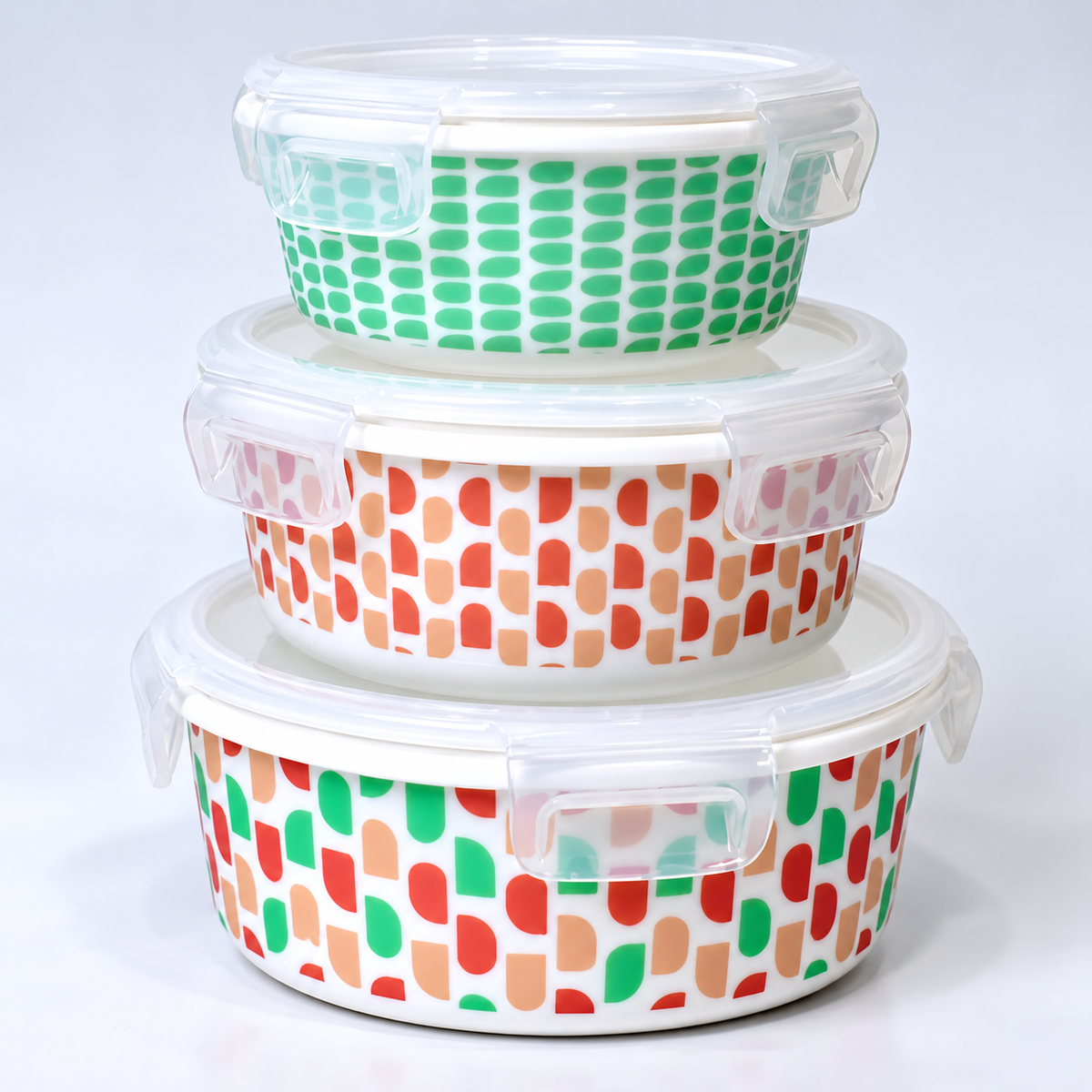 3-Piece Marble Bowl Set – Airtight Food Storage Containers