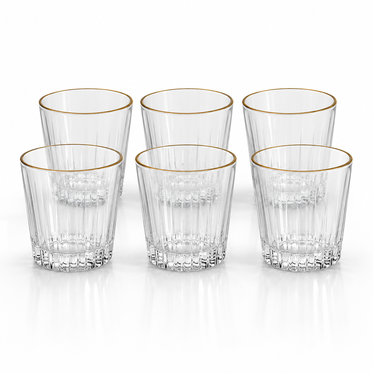 6 Pcs Gold Rim Glass Tumbler Set