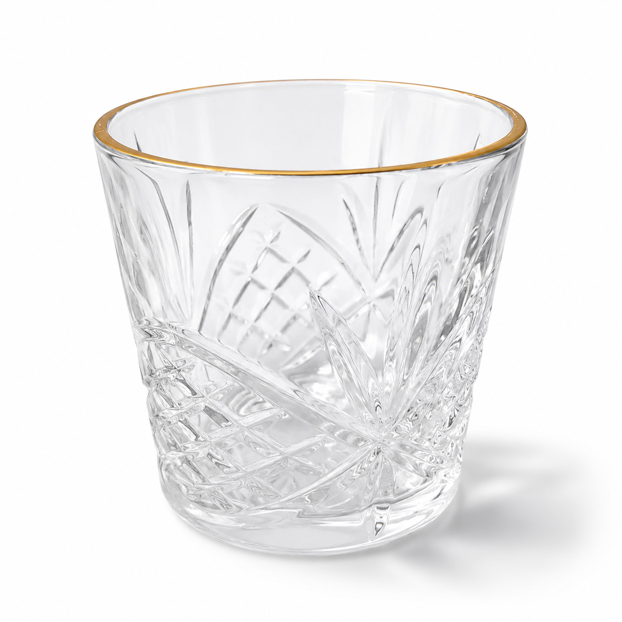 6 Pcs Gold Rim Crystal Glass Tumbler Set