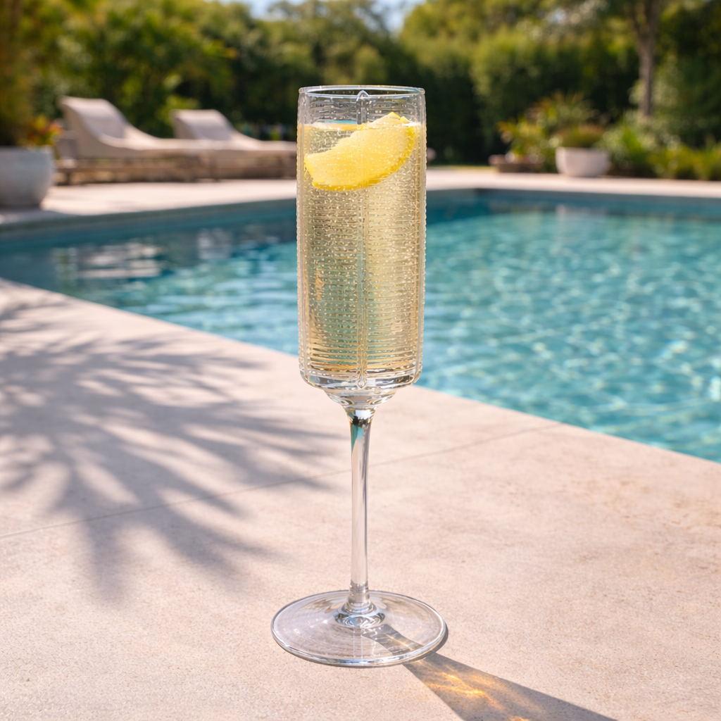 Crystal Gold Rim Champagne Flutes – 6pcs