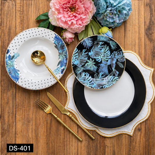 Elite Botanique 18 Pc Imported Plates Set