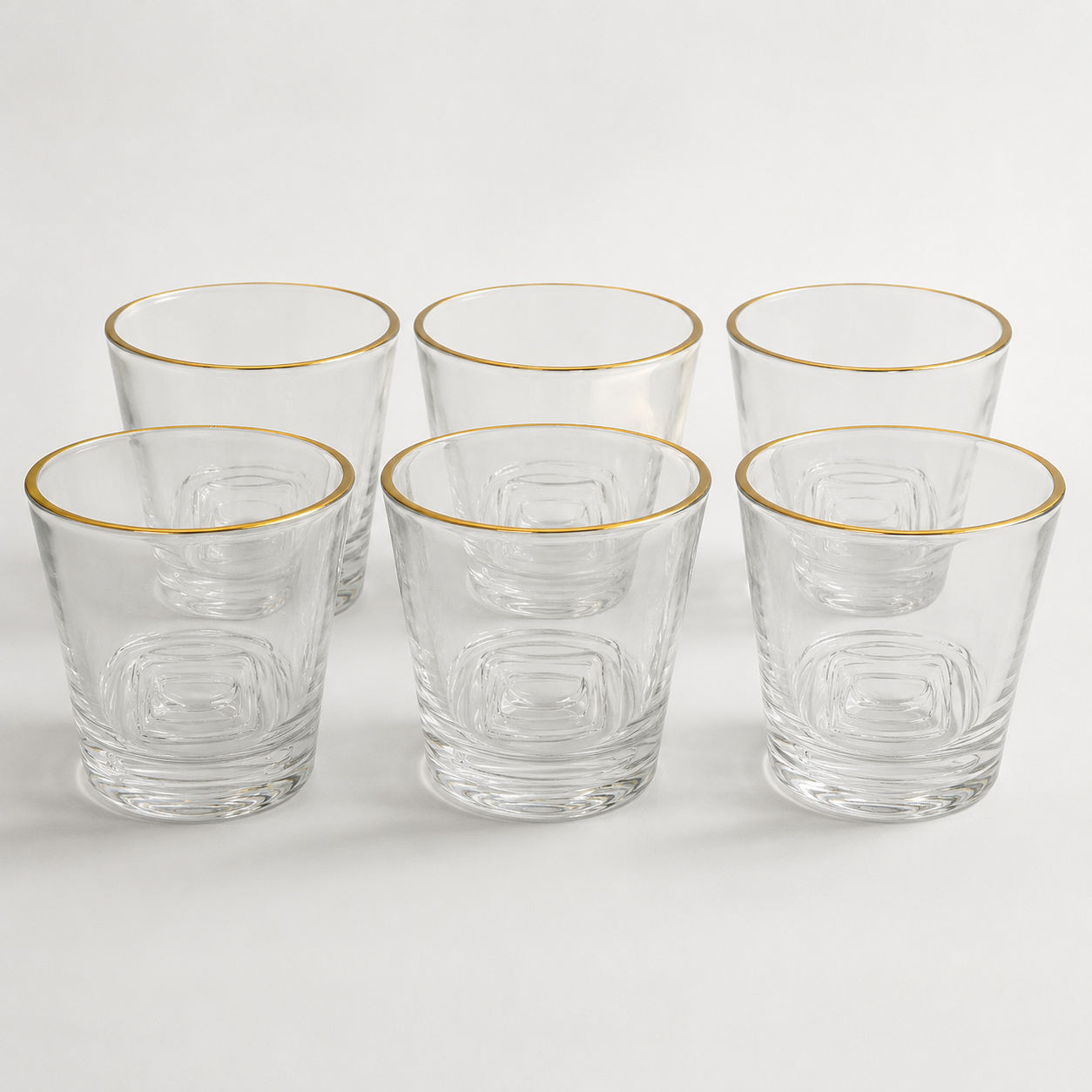 6 Pcs Gold Rim Glass Tumbler Set