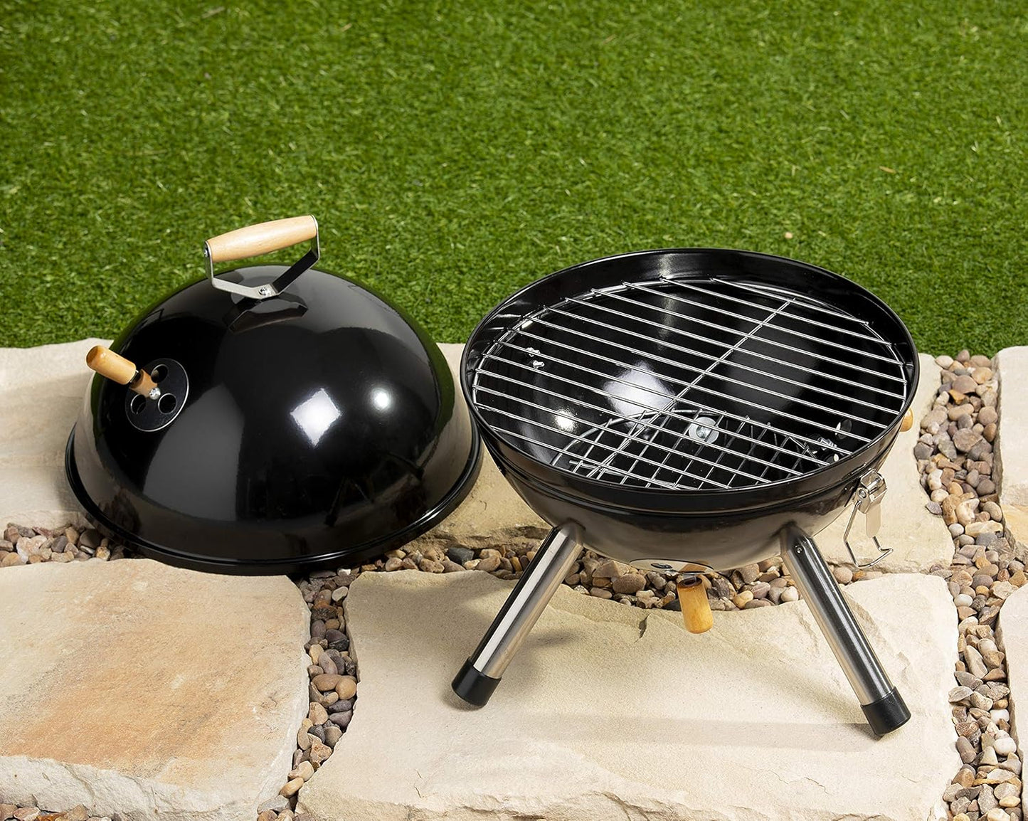 Premium Charcoal BBQ Grill – Portable Outdoor Barbecue Stand with Lid | Backyard & Camping Grill