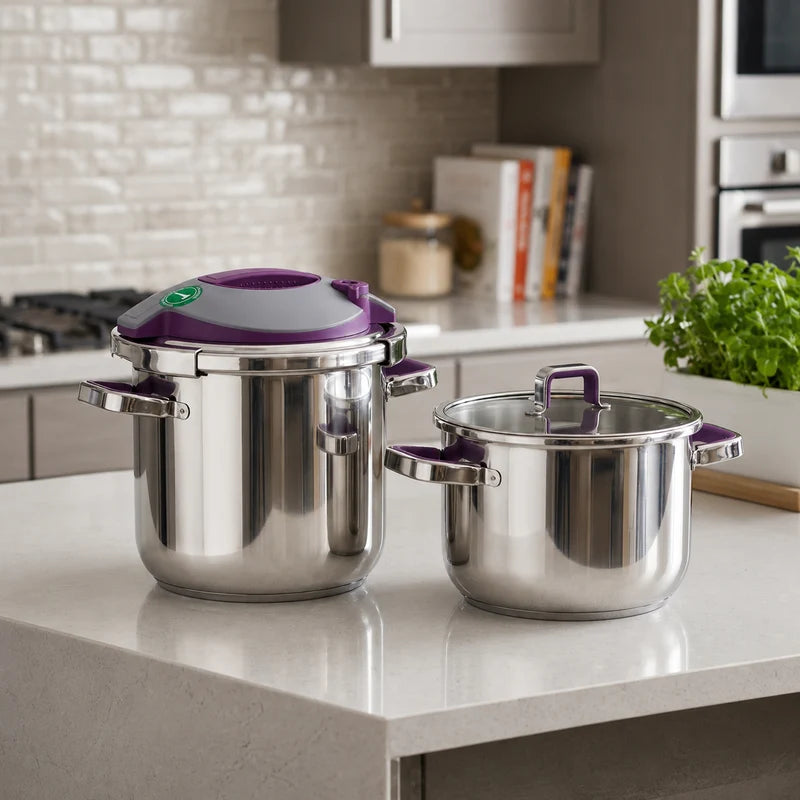 Falez 2-in-1 Non-Stick Steel Cooker Set