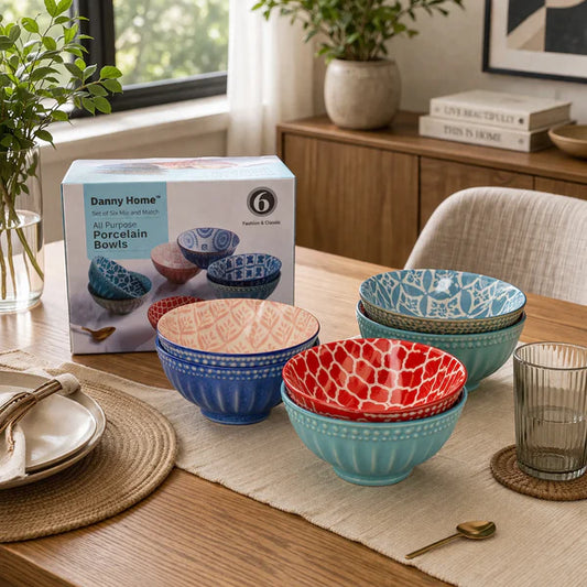 Danny Home Bohemian Design Dessert Bowls 6pcs 11.8cm
