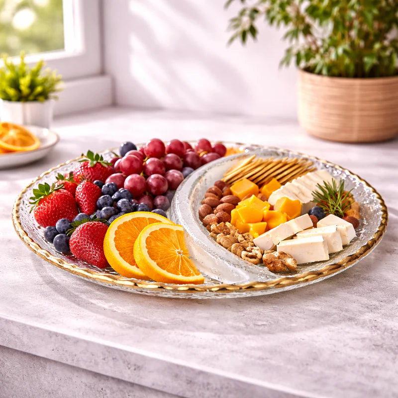 Danny Home 2 Grid Glass Serving Platter 32.4cm