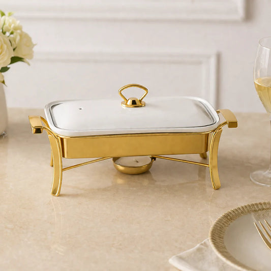 Brilliant Golden Rectangular Chafing Dish