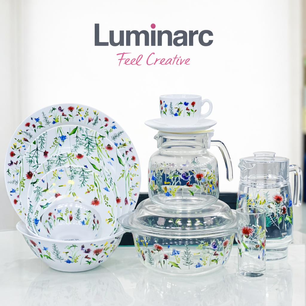 Luminarc 73-Piece Glass Dinner Set – 8 Person Premium Tableware