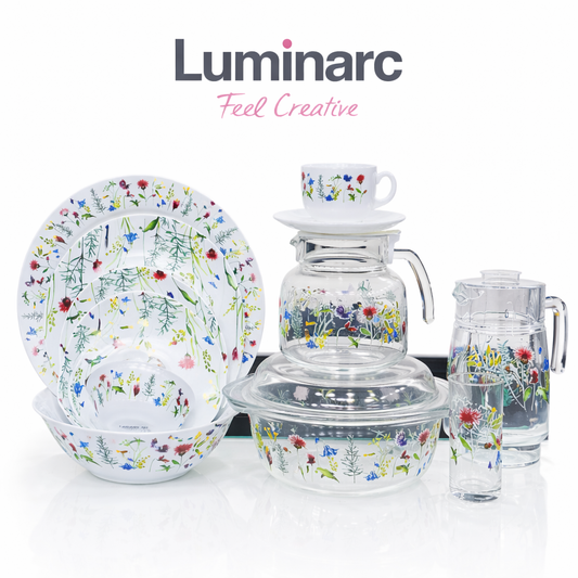Luminarc 73-Piece Glass Dinner Set – 8 Person Premium Tableware