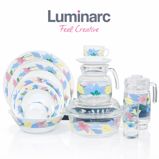 Luminarc 73-Piece Glass Dinner Set – 8 Person Premium Tableware