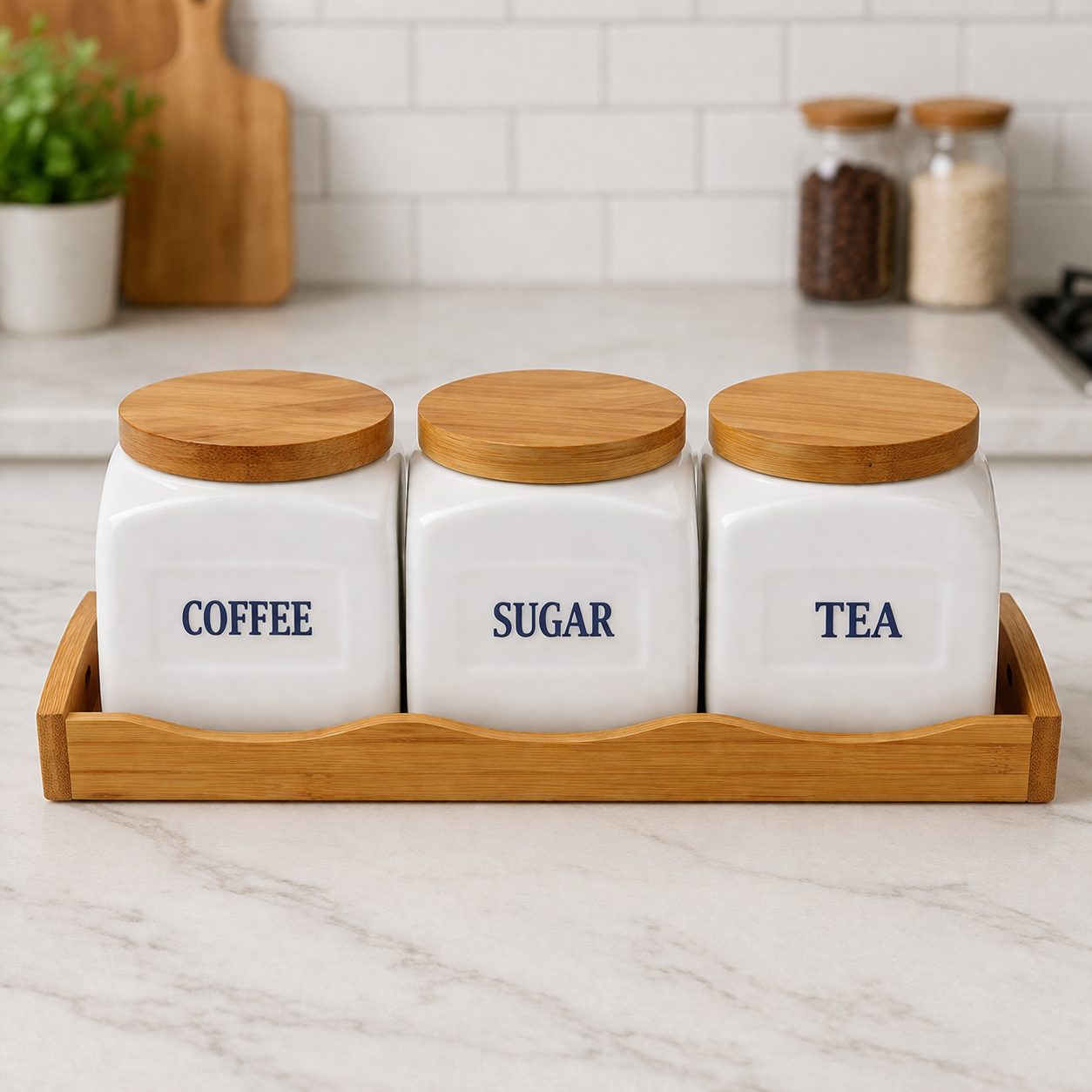 Premium 3-Piece Ceramic Storage Jar Set