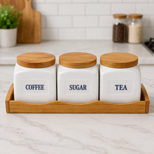 Premium 3-Piece Ceramic Storage Jar Set